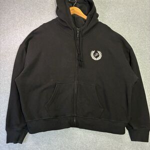 Women’s PINK Victoria’s Secret Black Zip Hoodie Logo Full Zip XL